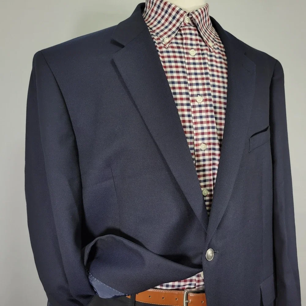 Joseph Abboud Men's Sport Coat Blazer Two Button Deep Navy Reda Super‎ 110s 50R